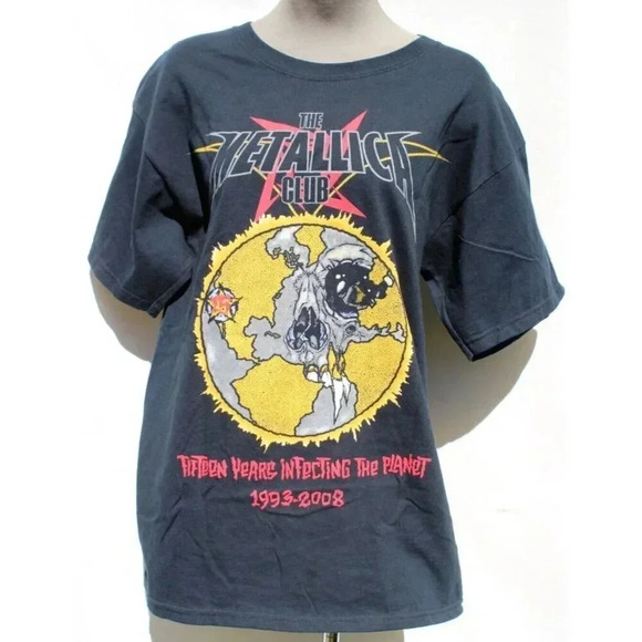 Vtg 2008 The Metallica Club Tour Concert T-Shirt Mens Size Large Never Washed - Picture 1 of 1